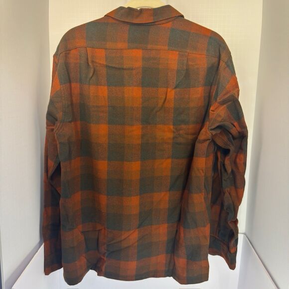 PENDLETON 60s Long Sleeve Shirt Open Collar L Wool ORN Check - Picture 2 of 5